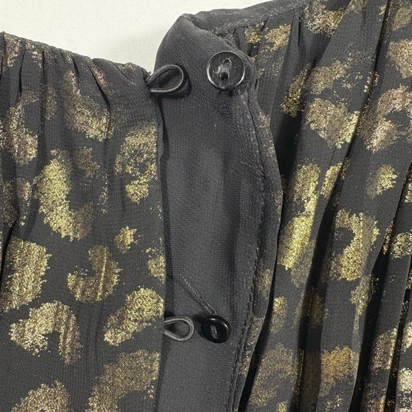 Zara Basic Collection Black and Gold Leopard Print Short Romper | Size Medium - Picture 6 of 11